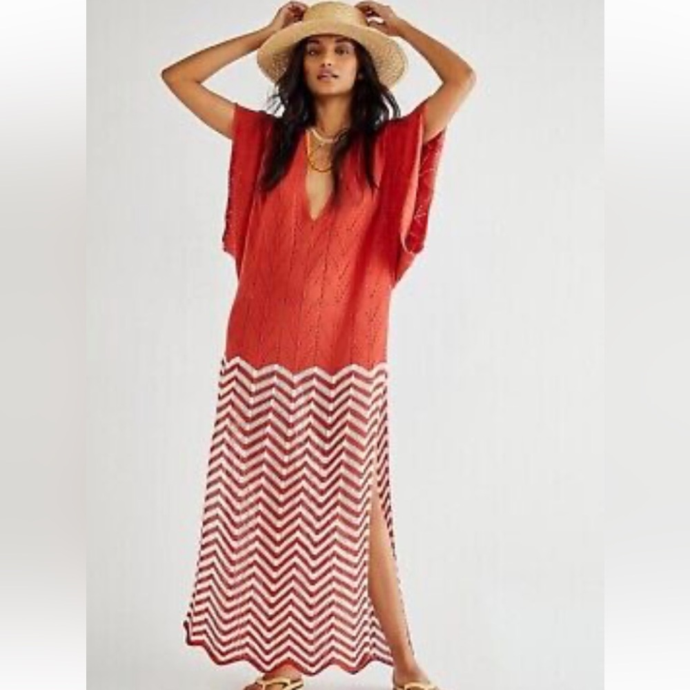 New Jen's Pirate Booty Sunset Beach Kaftan stripes size XS/S